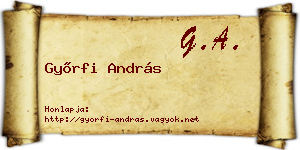 Győrfi András névjegykártya